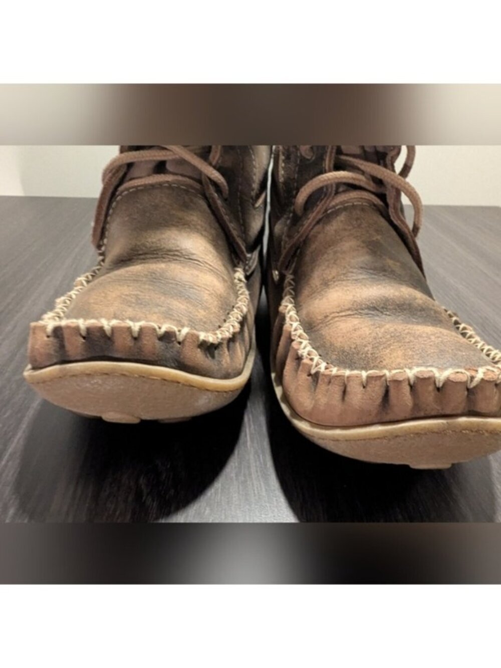 Laurentian Chief Brown Leather Sheepskin Mid-Calf Snowshoe Mukluks Women's Sz 11 - Picture 14 of 15
